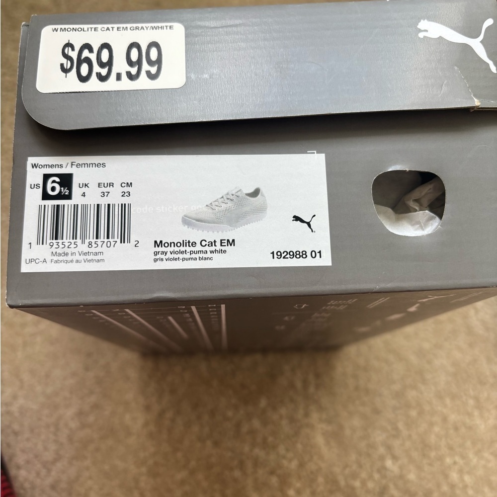 EUC Women’s Puma 6.5 Gray/White Golf Sneaker - Picture 7 of 7